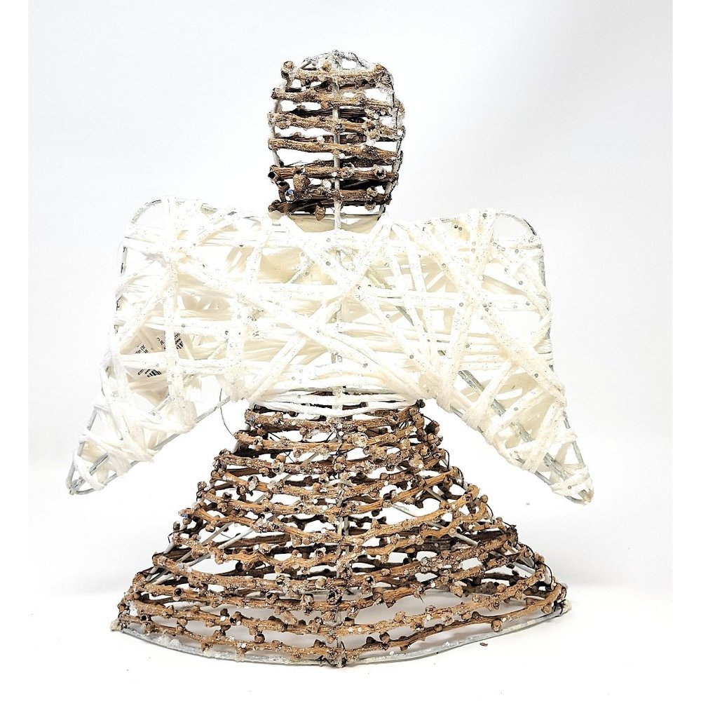 Large Rattan Rustic Angel Home Decor, Tree Topper